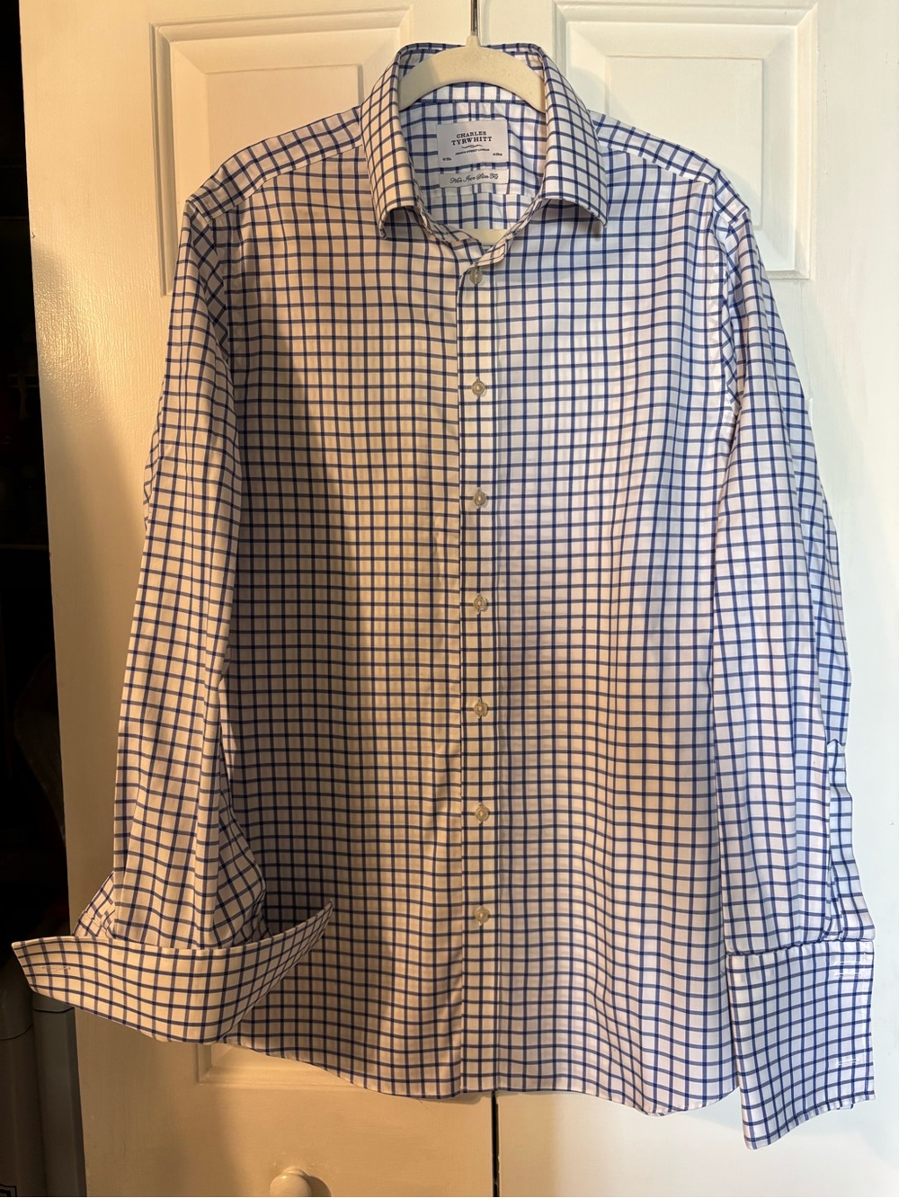 Charles Tyrwhitt Blue Windowpane Check Dress Shirt